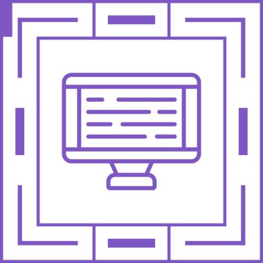 Masaüstü Bilgisayar Web simgesi vektör çizimi