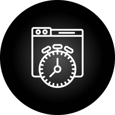 Alarm saati web simgesi, basit vektör illüstrasyonu