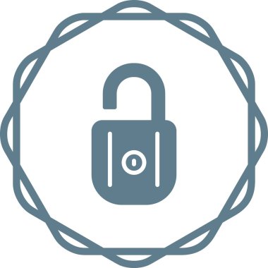Kilidi aç. Web simgesi basit illüstrasyon