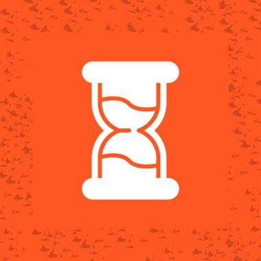 Turuncu arka planda turuncu kum saati simgesi. vektör illüstrasyonu.