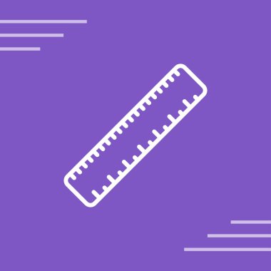 Düz cetvel ağ simgesi, vektör illüstrasyonu