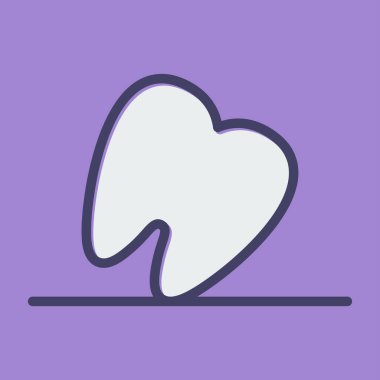 Diş hekimliği, diş ikonu, taslak tarzı. vektör illüstrasyonu 