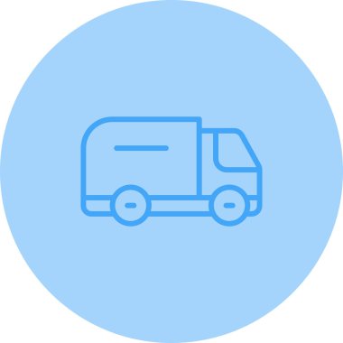 Minibüs Web simgesi basit illüstrasyon