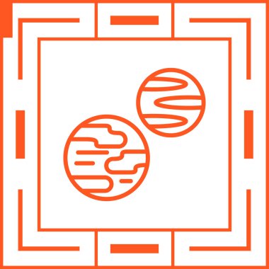 Gezegenler web simgesi vektör illüstrasyonu