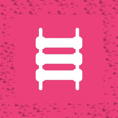 Beyaz koltuk simgesi uzun gölge arkaplanı ile izole edilmiş. vektör