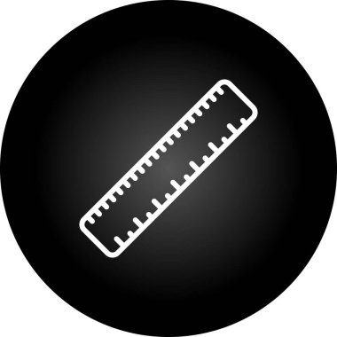 Düz cetvel ağ simgesi, vektör illüstrasyonu