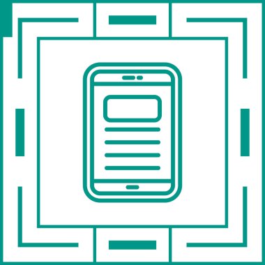 Basit simge, mobil akıllı telefonun vektör illüstrasyonu