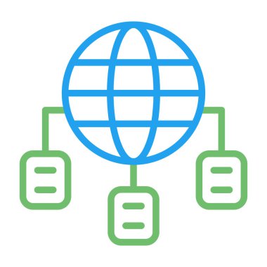 ağ bağlantısı düz vektör simgesi