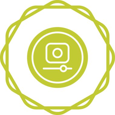 Benzersiz dairesel kamera vektör çizgisi simgesi