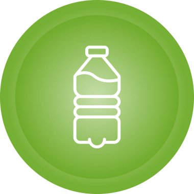 Su damlaları ikonlu su şişesi, basit bir tarz.