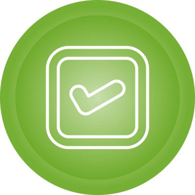 Beyaz arkaplan vektör sembolü üzerinde izole edilmiş basit bir biçimdeki tik simgesi