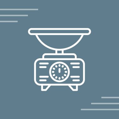 Mavi çizgi mutfak karıştırıcı ikonu sarı arka planda izole edilmiş. Mutfak blenderi. vektör illüstrasyonu