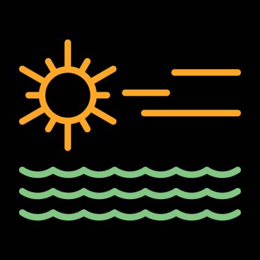 Gün batımı. Web simgesi vektör illüstrasyonu