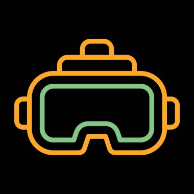 Sanal Gerçeklik Kulaklığı web simgesi, vektör illüstrasyonu 