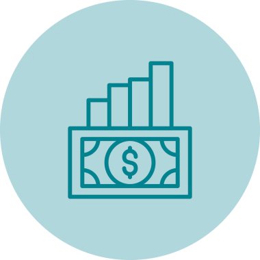 Dolar vektör renk çizgisi simgesi