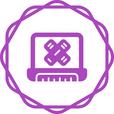 dizüstü bilgisayar simgesi web basit illüstrasyon