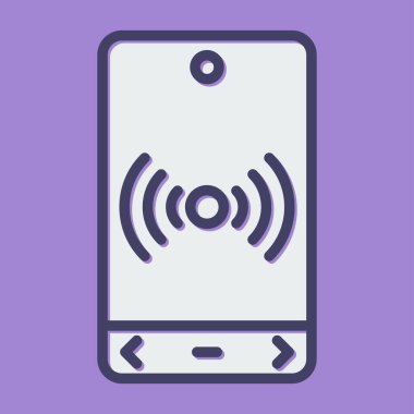 wifi simgesi, vektör illüstrasyonlu akıllı telefon