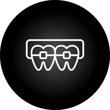 diş teli vektör çizgisi simgesini destekler