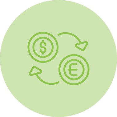 Avro para değişimi, basit hat vektör illüstrasyonu