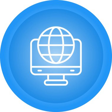 İnternet simgesi. Web için küresel vektör simgesinin basit illüstrasyonu