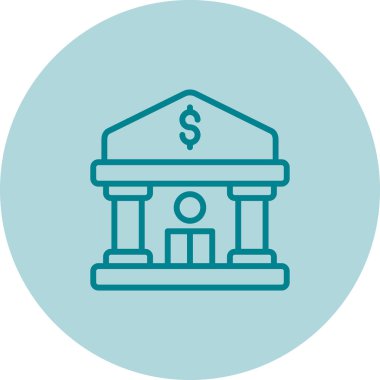 Banka binası. Web simgesi basit illüstrasyon