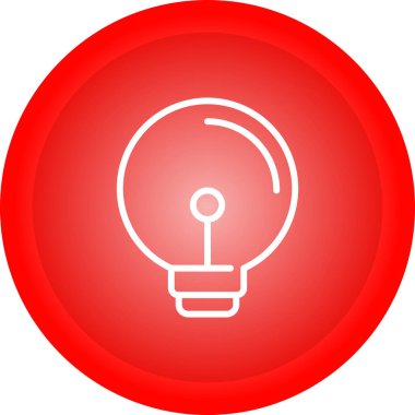 beyaz arkaplanda kırmızı yuvarlak düğmedeki ışık simgesi