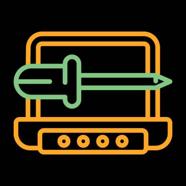 dizüstü bilgisayar simgesi web basit illüstrasyon