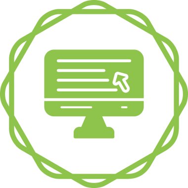 Masaüstü Bilgisayar Web simgesi vektör çizimi