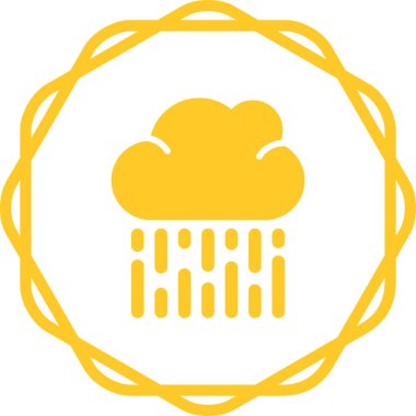 yağmur bulutu yuvarlanmış vektör simgesi