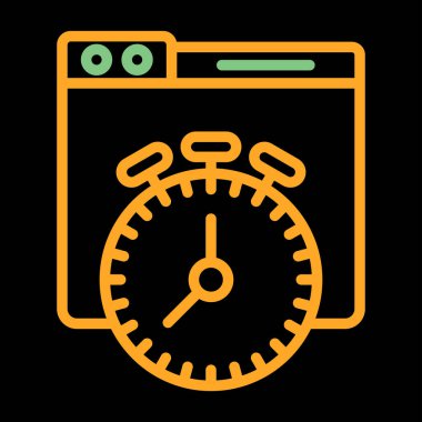 zaman izleme simgesi renk ana hatları vektörü