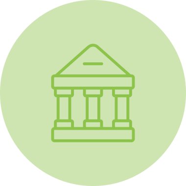 Banka binası. Web simgesi basit illüstrasyon