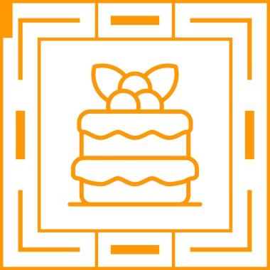 Pastane pasta ikonu ana hatlarıyla