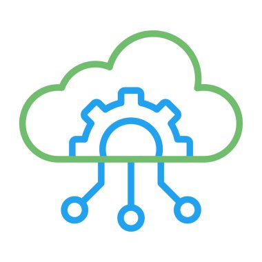 Bulut bilgi işlem teknolojisi vektör çizim grafik tasarım