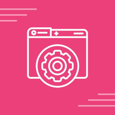 Pembe çizgi yıkama ikonu pembe arka planda izole edilmiş. makine simgesi. Çamaşır makinesi. Çamaşır makinesi. Ev aletleri sembolü. vektör illüstrasyonu