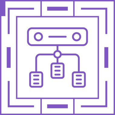 Veri merkezi. Web simgesi basit illüstrasyon