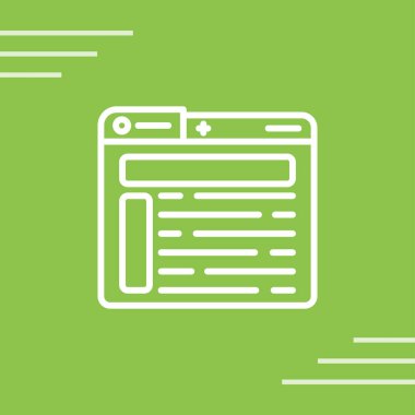 Yeşil arkaplanda siyah çizgi haber simgesi izole edildi. Gazete haberleri. Kitle iletişim araçları. vektör.