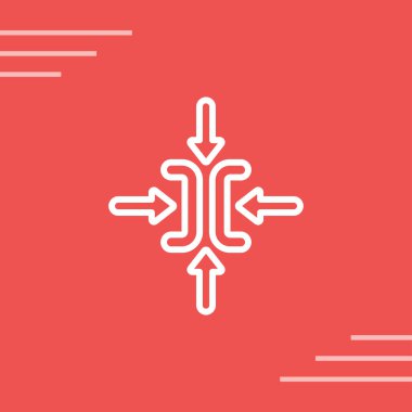 Beyaz çizgi çaprazlanmış oklar uzun gölgeli izole edilmiş. Vektör İllüstrasyonu