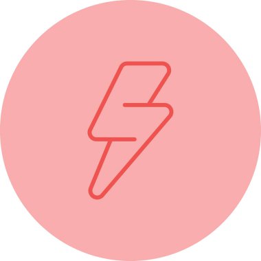 Aydınlatılmış bir çizgi çizimi, yıldırım dairesi simgesi.