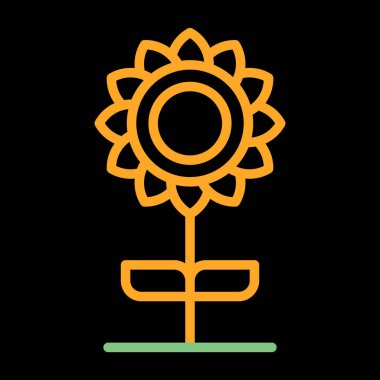 beautiful flower vector line icon