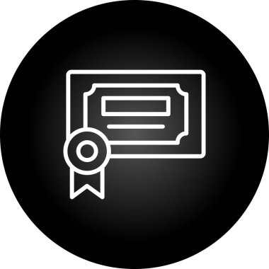 Sertifika glyph vektör tasarımı