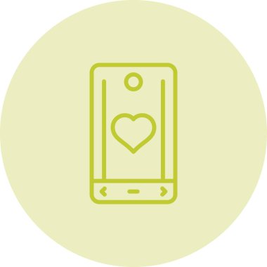 akıllı telefon simgesi vektör illüstrasyonlu kalp