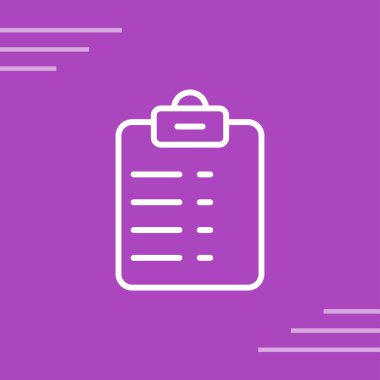 mor arkaplanda izole edilmiş pano simgesine sahip mor pano. rapor sembolü. Kontrol listesi formu. Tahta formunu kontrol et. Rapor formu. vektör illüstrasyonu