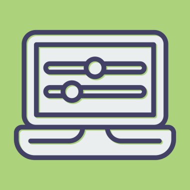 dizüstü bilgisayar simgesi web basit illüstrasyon