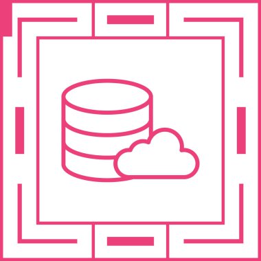 Bulut deposu. Web simgesi basit illüstrasyon