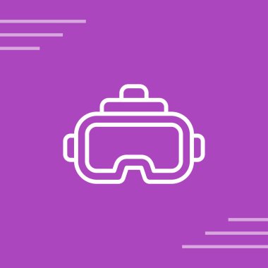 Sanal Gerçeklik Kulaklığı web simgesi, vektör illüstrasyonu 