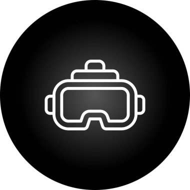 Sanal Gerçeklik Kulaklığı web simgesi, vektör illüstrasyonu 