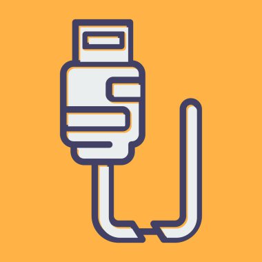 Kırık Kablo ağ simgesi vektör illüstrasyonu 