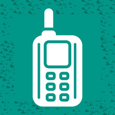 Mavi arkaplanda çapraz işaret simgesi olan yeşil telefon. Sabit telefon. vektör illüstrasyonu