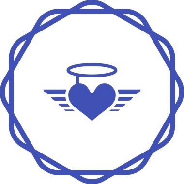 Mavi kurdeleli bir kalbin vektör çizimi