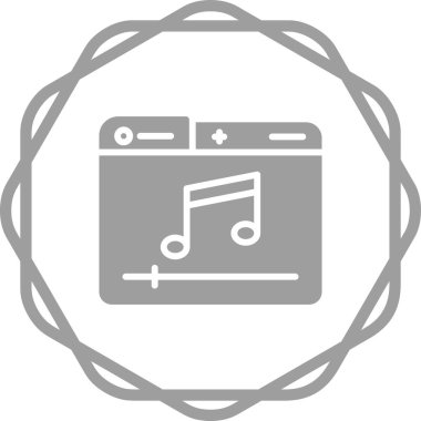 Dizüstü bilgisayarı olan müzik çalar, müzik konsepti vektörü, simge